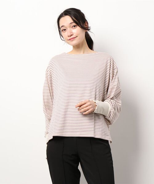 JUMELLE(ジュメロ)の「ボーダーロンT(Tシャツ/カットソー・レディース・パープル/ブラウン/レッド・FREE)」の6枚目の写真