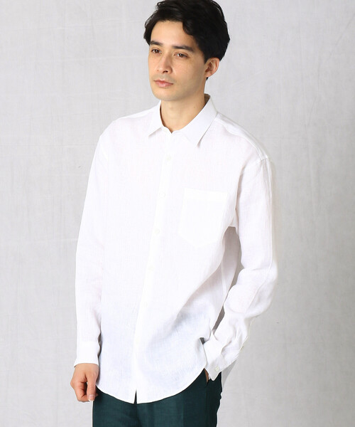 COMME CA MEN（コムサメン）の「カラーリネンシャツ（シャツ/ブラウス・メンズ・ピンク/ベージュ/ブルー/ネイビー/ホワイト・S/M/L）」の16枚目の写真
