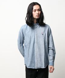 BOHEMIANS/ボヘミアンズ　MIX COL CHAMBREY B/D L/S SHIRTS ミックスカラーシャンブレーボタンダウンシャツ