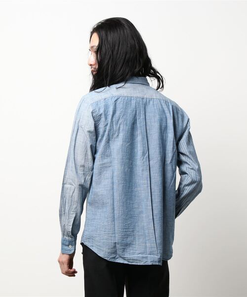BOHEMIANS(ボヘミアンズ)の「BOHEMIANS/ボヘミアンズ MIX COL CHAMBREY B/D L/S SHIRTS ミックスカラーシャンブレーボタンダウンシャツ(シャツ/ブラウス・メンズ・インディゴブルー・MEDIUM)」の3枚目の写真