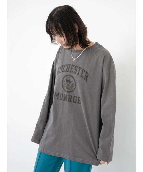 Green　Parks（グリーンパークス）の「ピグメントエンブレムチュニック（Tシャツ/カットソー・レディース・グレー/イエロー/サックスブルー・FREE）」の20枚目の写真