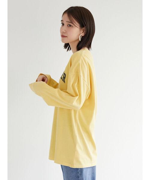 Green　Parks（グリーンパークス）の「ピグメントエンブレムチュニック（Tシャツ/カットソー・レディース・グレー/イエロー/サックスブルー・FREE）」の4枚目の写真