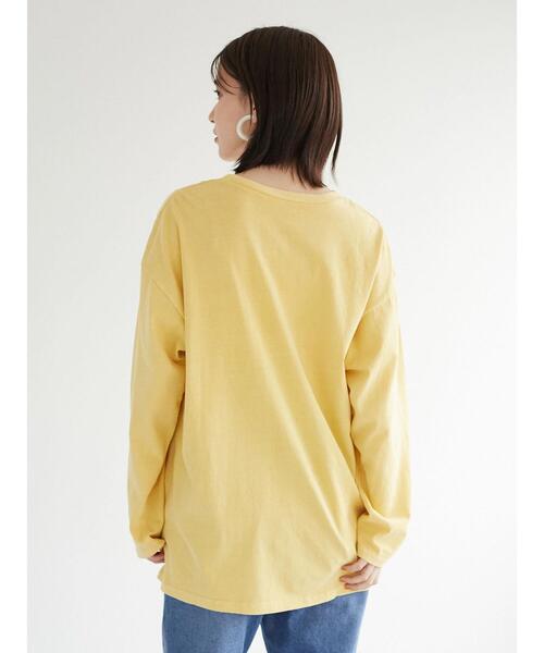 Green　Parks（グリーンパークス）の「ピグメントエンブレムチュニック（Tシャツ/カットソー・レディース・グレー/イエロー/サックスブルー・FREE）」の5枚目の写真