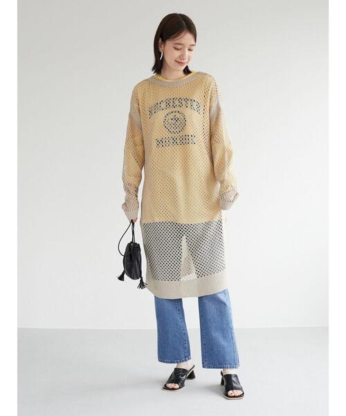 Green　Parks（グリーンパークス）の「ピグメントエンブレムチュニック（Tシャツ/カットソー・レディース・グレー/イエロー/サックスブルー・FREE）」の8枚目の写真