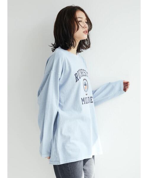 Green　Parks（グリーンパークス）の「ピグメントエンブレムチュニック（Tシャツ/カットソー・レディース・グレー/イエロー/サックスブルー・FREE）」の12枚目の写真