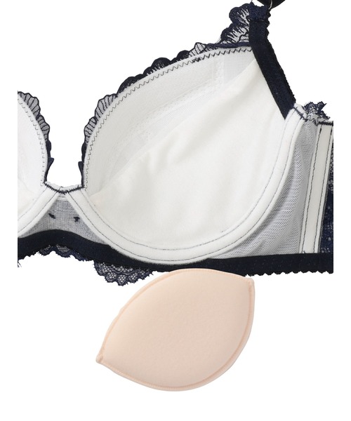 ravime(ラヴィミー)の「ベッシュレース デュベタッチブラ(ブラジャー・レディース・ホワイト/コーラル/イエロー/ネイビー・C70/C65/C75/B65/B70)」の15枚目の写真