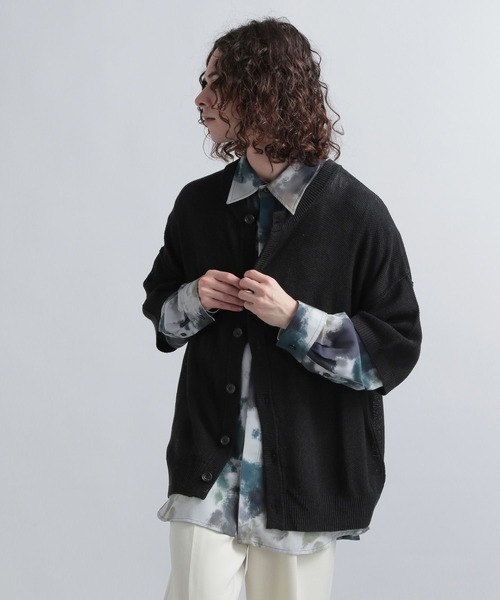 HARE（ハレ）の「カノコマルチデザインカーディガン(HARE)（カーディガン/ボレロ・メンズ・ブラック/ブラウン/グリーン・SMALL/MEDIUM）」の8枚目の写真