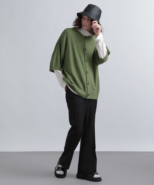 HARE（ハレ）の「カノコマルチデザインカーディガン(HARE)（カーディガン/ボレロ・メンズ・ブラック/ブラウン/グリーン・SMALL/MEDIUM）」の4枚目の写真