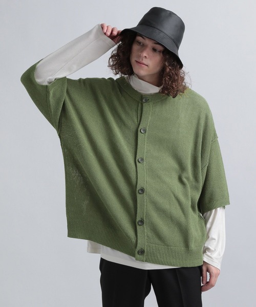 HARE（ハレ）の「カノコマルチデザインカーディガン(HARE)（カーディガン/ボレロ・メンズ・ブラック/ブラウン/グリーン・SMALL/MEDIUM）」の10枚目の写真