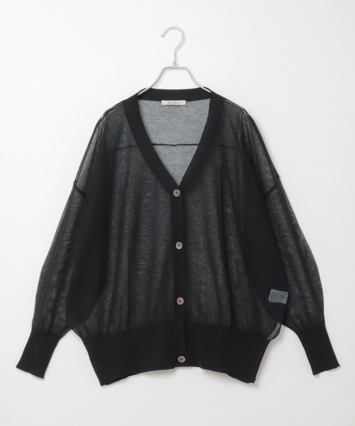 notch.(ノッチ)の「シアーVネックカーディガン(カーディガン/ボレロ・レディース・ホワイト/ブラック・M)」の15枚目の写真