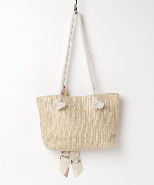 En serio TOKYO（エンソリオトーキョー）の「【SELECT a.c.c】スカーフ付き麦わら風トートバッグ/oku-bag-430-12（トートバッグ・レディース・その他4/その他3/その他1/その他2・FREE）」の6枚目の写真