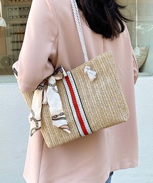 【SELECT a.c.c】スカーフ付き麦わら風トートバッグ/oku-bag-430-12