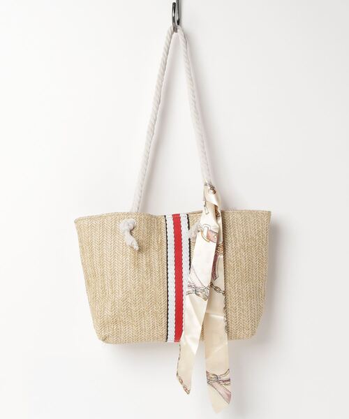 En serio TOKYO（エンソリオトーキョー）の「【SELECT a.c.c】スカーフ付き麦わら風トートバッグ/oku-bag-430-12（トートバッグ・レディース・その他4/その他3/その他1/その他2・FREE）」の7枚目の写真