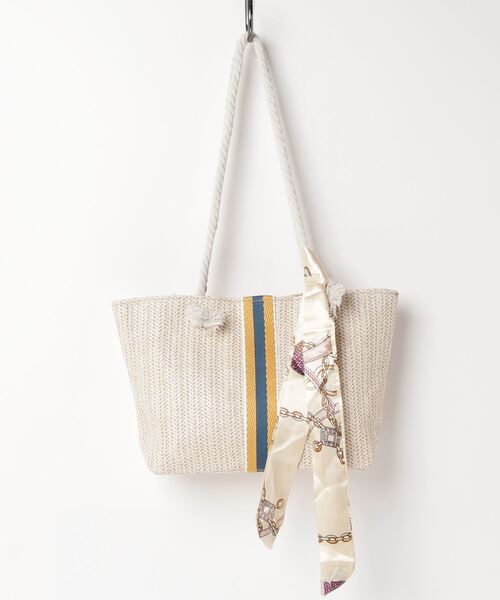 En serio TOKYO（エンソリオトーキョー）の「【SELECT a.c.c】スカーフ付き麦わら風トートバッグ/oku-bag-430-12（トートバッグ・レディース・その他4/その他3/その他1/その他2・FREE）」の8枚目の写真