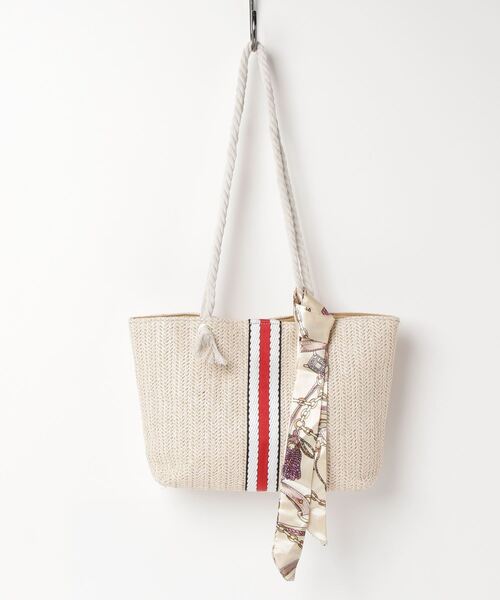 En serio TOKYO（エンソリオトーキョー）の「【SELECT a.c.c】スカーフ付き麦わら風トートバッグ/oku-bag-430-12（トートバッグ・レディース・その他4/その他3/その他1/その他2・FREE）」の11枚目の写真