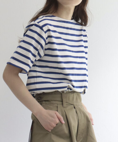 ORCIVAL(オーシバル)の「【ORCIVAL/オーシバル】SUVIN スビン半袖Tシャツ(Tシャツ/カットソー・レディース・ネイビー/オフホワイト/ブルー系その他3/ブルー系その他7/レッド系その他3・FREE)」の4枚目の写真