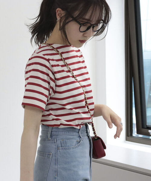 ORCIVAL(オーシバル)の「【ORCIVAL/オーシバル】SUVIN スビン半袖Tシャツ(Tシャツ/カットソー・レディース・ネイビー/オフホワイト/ブルー系その他3/ブルー系その他7/レッド系その他3・FREE)」の11枚目の写真