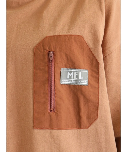 Samansa Mos2（サマンサ モスモス）の「【MEI×SamansaMos2】胸ジップポケット付Ｔシャツ（Tシャツ/カットソー・レディース・オレンジ/チャコール/ベージュ・ﾌﾘ-）」の10枚目の写真