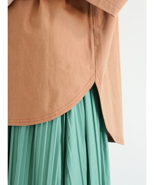 Samansa Mos2（サマンサ モスモス）の「【MEI×SamansaMos2】胸ジップポケット付Ｔシャツ（Tシャツ/カットソー・レディース・オレンジ/チャコール/ベージュ・ﾌﾘ-）」の12枚目の写真