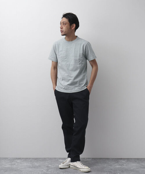 BARNS OUTFITTERS(バーンズアウトフィッターズ)の「【BARNS OUTFITTERS】別注 吊り編みTシャツ 無地 ポケットナシ(Tシャツ/カットソー・メンズ・ホワイト/サックスブルー/キナリ・LARGE/SMALL/X-LARGE/MEDIUM)」の4枚目の写真