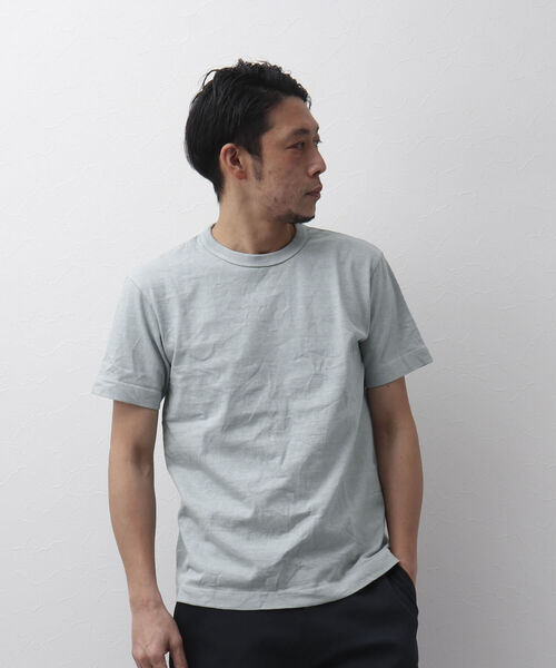 BARNS OUTFITTERS(バーンズアウトフィッターズ)の「【BARNS OUTFITTERS】別注 吊り編みTシャツ 無地 ポケットナシ(Tシャツ/カットソー・メンズ・ホワイト/サックスブルー/キナリ・LARGE/SMALL/X-LARGE/MEDIUM)」の6枚目の写真