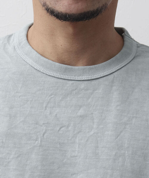 BARNS OUTFITTERS(バーンズアウトフィッターズ)の「【BARNS OUTFITTERS】別注 吊り編みTシャツ 無地 ポケットナシ(Tシャツ/カットソー・メンズ・ホワイト/サックスブルー/キナリ・LARGE/SMALL/X-LARGE/MEDIUM)」の16枚目の写真