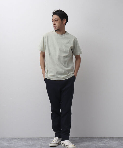 BARNS OUTFITTERS(バーンズアウトフィッターズ)の「【BARNS OUTFITTERS】別注 吊り編みTシャツ 無地 ポケットナシ(Tシャツ/カットソー・メンズ・ホワイト/サックスブルー/キナリ・LARGE/SMALL/X-LARGE/MEDIUM)」の12枚目の写真