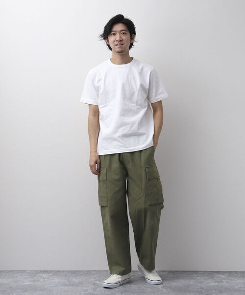 BARNS OUTFITTERS(バーンズアウトフィッターズ)の「【BARNS OUTFITTERS】別注 吊り編みTシャツ 無地 ポケットナシ(Tシャツ/カットソー・メンズ・ホワイト/サックスブルー/キナリ・LARGE/SMALL/X-LARGE/MEDIUM)」の11枚目の写真