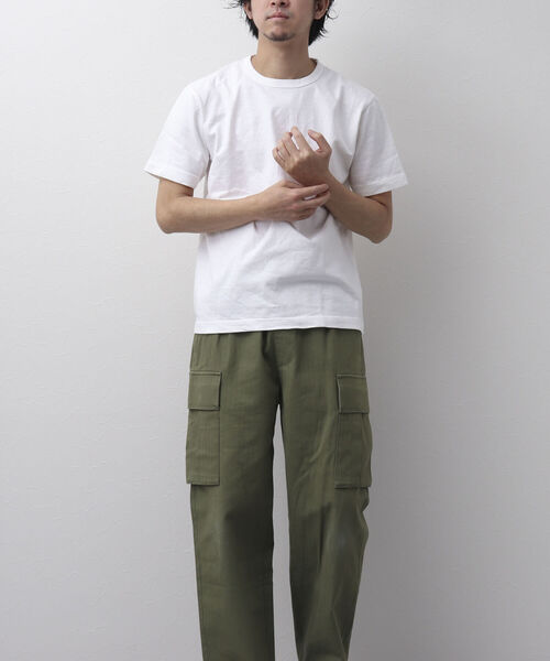 BARNS OUTFITTERS(バーンズアウトフィッターズ)の「【BARNS OUTFITTERS】別注 吊り編みTシャツ 無地 ポケットナシ(Tシャツ/カットソー・メンズ・ホワイト/サックスブルー/キナリ・LARGE/SMALL/X-LARGE/MEDIUM)」の17枚目の写真