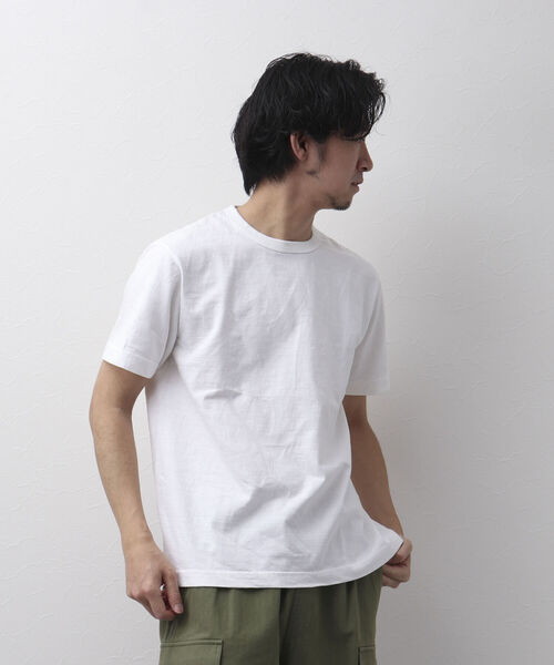 BARNS OUTFITTERS(バーンズアウトフィッターズ)の「【BARNS OUTFITTERS】別注 吊り編みTシャツ 無地 ポケットナシ(Tシャツ/カットソー・メンズ・ホワイト/サックスブルー/キナリ・LARGE/SMALL/X-LARGE/MEDIUM)」の19枚目の写真