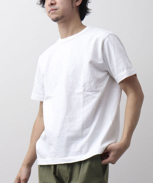BARNS OUTFITTERS(バーンズアウトフィッターズ)の「【BARNS OUTFITTERS】別注 吊り編みTシャツ 無地 ポケットナシ(Tシャツ/カットソー・メンズ・ホワイト/サックスブルー/キナリ・LARGE/SMALL/X-LARGE/MEDIUM)」の13枚目の写真