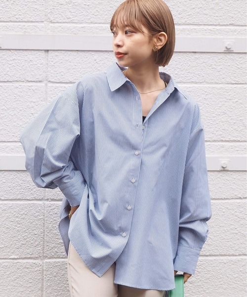 tiptop(ティップトップ)の「バックシャンストライプBIGシャツ(シャツ/ブラウス・レディース・ピンク/ブルー/グリーン/サックスブルー・FREE)」の21枚目の写真
