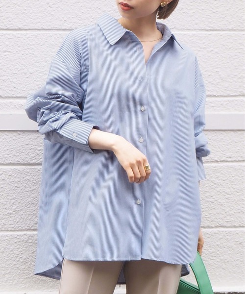 tiptop(ティップトップ)の「バックシャンストライプBIGシャツ(シャツ/ブラウス・レディース・ピンク/ブルー/グリーン/サックスブルー・FREE)」の20枚目の写真