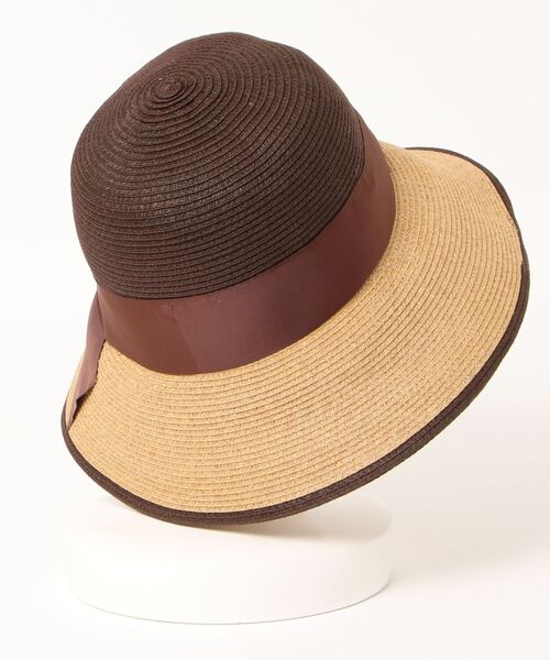 axes femme（アクシーズファム）の「バイカラー雑材ＵＶハット（ハット・レディース・ブラウン/グレー・MEDIUM）」の3枚目の写真