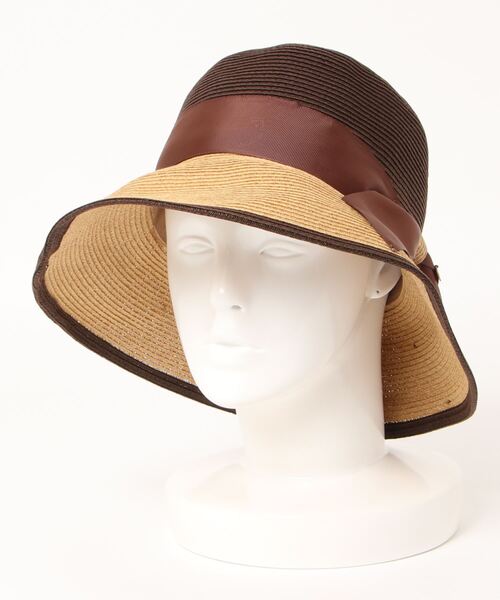 axes femme（アクシーズファム）の「バイカラー雑材ＵＶハット（ハット・レディース・ブラウン/グレー・MEDIUM）」の5枚目の写真