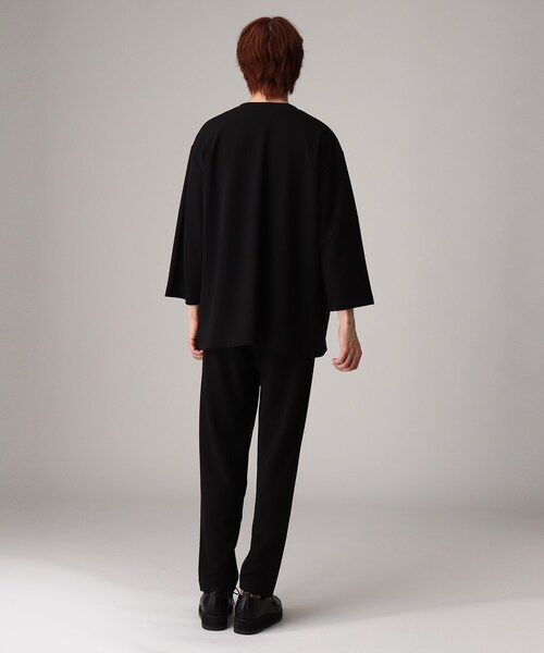 tk.TAKEO KIKUCHI(ティーケータケオキクチ)の「◆2.5マイルジョーゼット5分袖ノーカラーセットアップ(セットアップ・メンズ・ブラック/ダークグリーン/ブラウン系その他・01/02/03)」の13枚目の写真