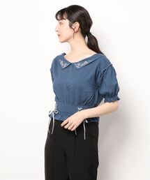 axes femme POETIQUE | マリン刺繍オフショルブラウス(シャツ/ブラウス)