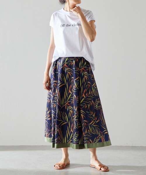 BEARDSLEY（ビアズリー）の「プリントノースリーブTシャツ（Tシャツ/カットソー・レディース・ホワイト/イエロー・FREE）」の3枚目の写真