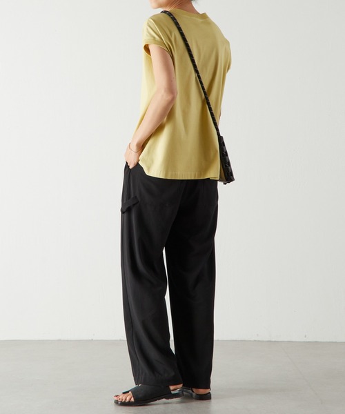 BEARDSLEY（ビアズリー）の「プリントノースリーブTシャツ（Tシャツ/カットソー・レディース・ホワイト/イエロー・FREE）」の7枚目の写真