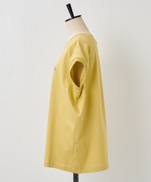 BEARDSLEY（ビアズリー）の「プリントノースリーブTシャツ（Tシャツ/カットソー・レディース・ホワイト/イエロー・FREE）」の15枚目の写真