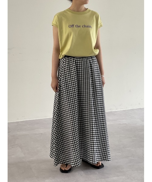 BEARDSLEY（ビアズリー）の「プリントノースリーブTシャツ（Tシャツ/カットソー・レディース・ホワイト/イエロー・FREE）」の10枚目の写真