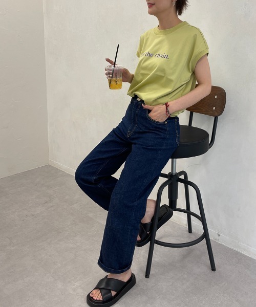 BEARDSLEY（ビアズリー）の「プリントノースリーブTシャツ（Tシャツ/カットソー・レディース・ホワイト/イエロー・FREE）」の19枚目の写真