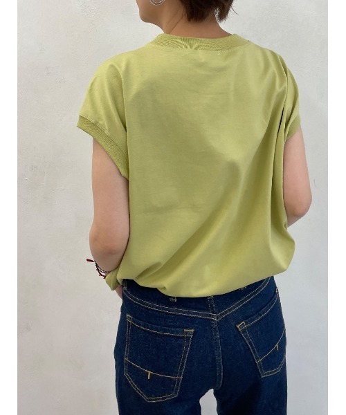 BEARDSLEY（ビアズリー）の「プリントノースリーブTシャツ（Tシャツ/カットソー・レディース・ホワイト/イエロー・FREE）」の21枚目の写真