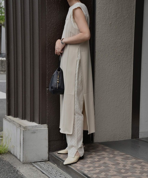 I_am（アイアム）の「embroidery lace all in one（つなぎ/オールインワン・レディース・アイボリー/ブラック・S/M）」の9枚目の写真