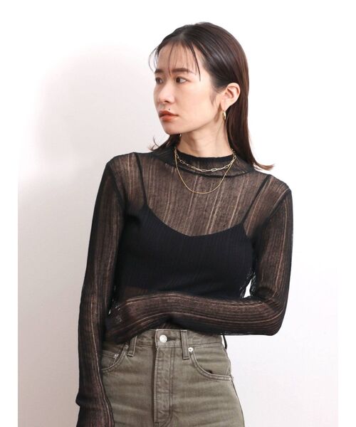 Ungrid(アングリッド)の「ハイネックシアーニット(ニット/セーター・レディース・ブラック/オレンジ/ブルー/アイボリー・FREE)」の20枚目の写真