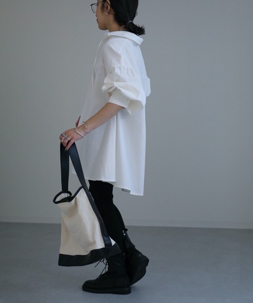 ap retro（アプレトロ）の「スピンドルチュニックシャツ（シャツ/ブラウス・レディース・ホワイト/ブラック・FREE）」の7枚目の写真