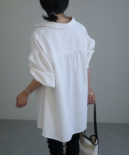 ap retro（アプレトロ）の「スピンドルチュニックシャツ（シャツ/ブラウス・レディース・ホワイト/ブラック・FREE）」の21枚目の写真