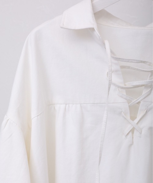 ap retro（アプレトロ）の「スピンドルチュニックシャツ（シャツ/ブラウス・レディース・ホワイト/ブラック・FREE）」の10枚目の写真