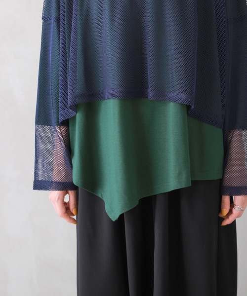 osharewalker（オシャレウォーカー）の「【廃盤】『メッシュドッキングカットソー』（Tシャツ/カットソー・レディース・ネイビー/ブラック・FREE）」の13枚目の写真