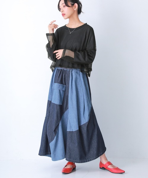 osharewalker（オシャレウォーカー）の「【廃盤】『メッシュドッキングカットソー』（Tシャツ/カットソー・レディース・ネイビー/ブラック・FREE）」の15枚目の写真